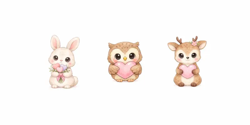 Woodland Valentine Clipart generated by undefined