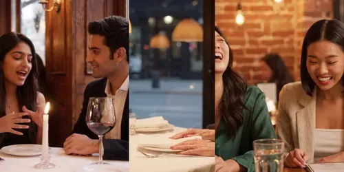 Cinematic Restaurant Couple Story Videos generated by veo