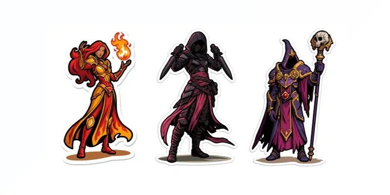 Sticker Art Fantasy RPG Characters generated by undefined