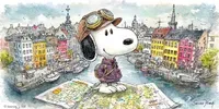 Snoopy Travel Adventure Junk Journals midjourney prompt mini thumbnail