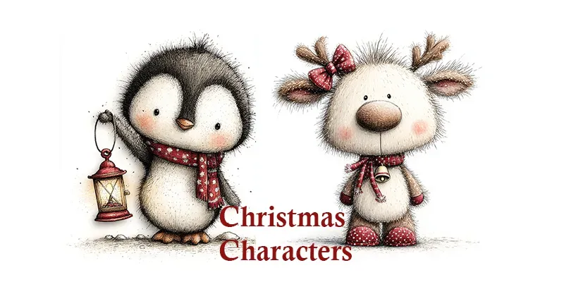 Watercolor Christmas Character Gift Cards generated by undefined