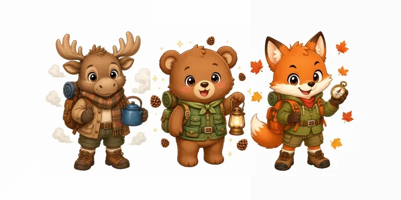 Cute Camping Animal Creators generated by undefined