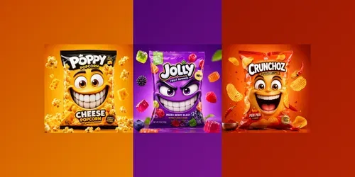 Expressive Mascot Snack Packaging generated by chatgpt-image