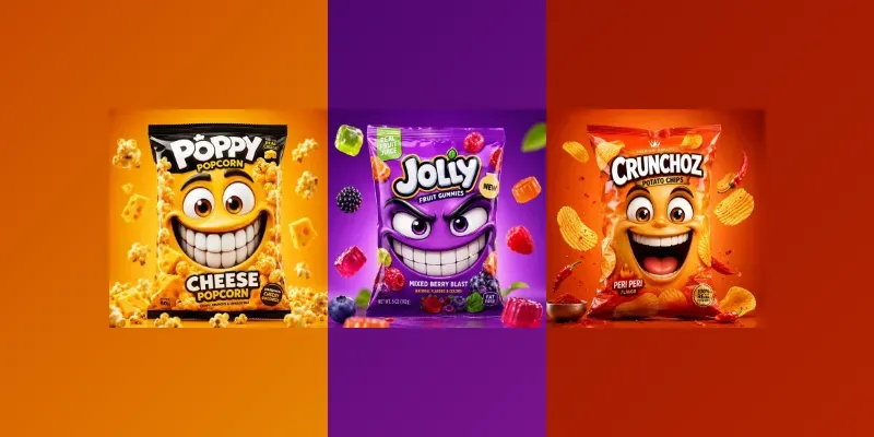 Expressive Mascot Snack Packaging generated by undefined