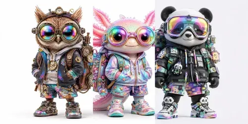 Cute Futuristic Chibi Explorer Packs generated by chatgpt-image