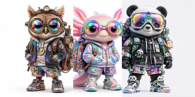 Cute Futuristic Chibi Explorer Packs generated by undefined
