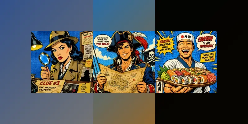 Retro Pop Art Comic Portrait Collections generated by undefined