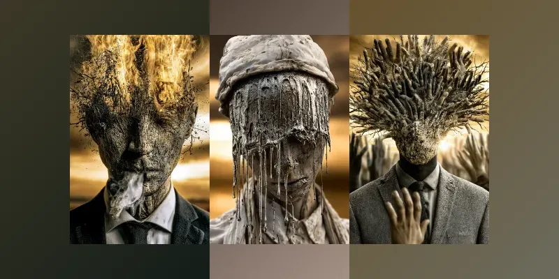 Surreal Dissolving Portrait Art generated by undefined