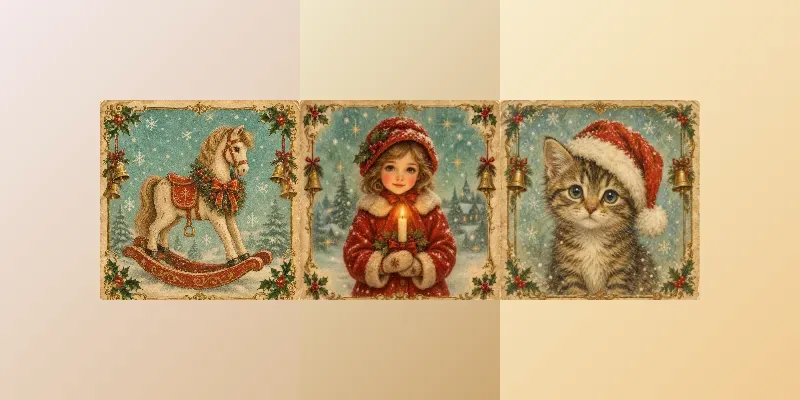 Nostalgic Christmas Greeting Card Art