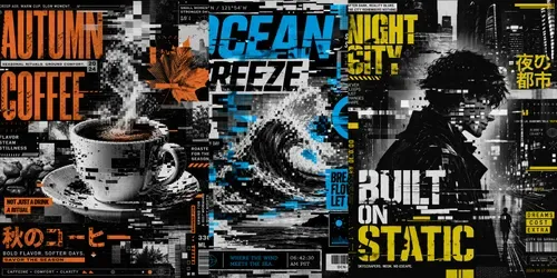 Glitch Collage Posters generated by chatgpt-image