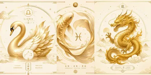 Luxury Golden Zodiac Animal Illustrations generated by chatgpt-image