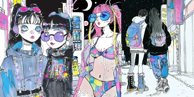 Y2k Urban Aesthetic Teenage Comic Art generated by undefined