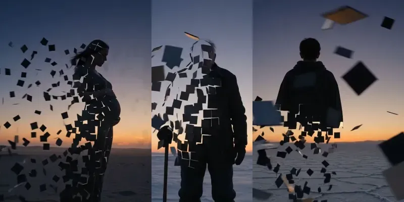 Surreal Silhouette Disintegration Videos generated by undefined