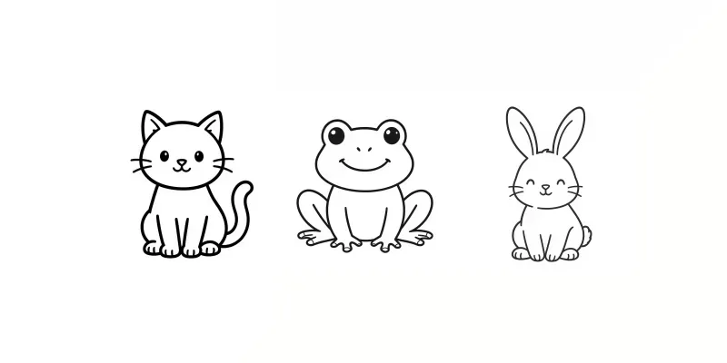 Cute Animal Coloring Pages Outlines generated by undefined