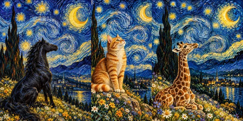 Van Gogh Style Pet Portraits