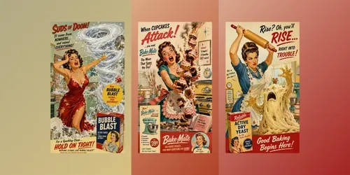 Chic Chaos Retro Domestic Satires generated by chatgpt-image