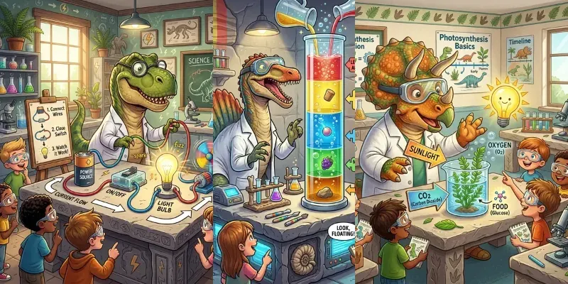 Dinosaur Science Lab Education Cartoons generated by undefined