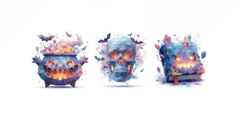 Free Clipart Lowpoly Halloween Magic