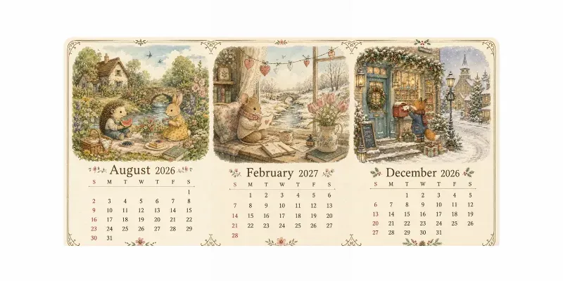 Seasonal Storybook Printable Calendars generated by undefined