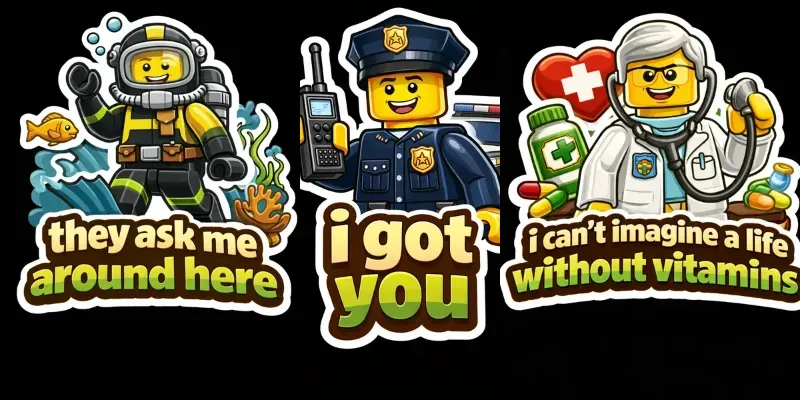 Lego Style Hero Stickers generated by undefined