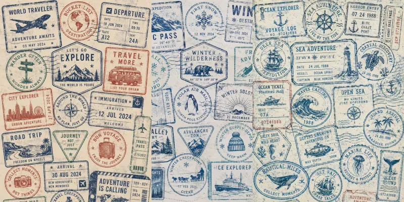 Stamp Collage Posters generated by undefined