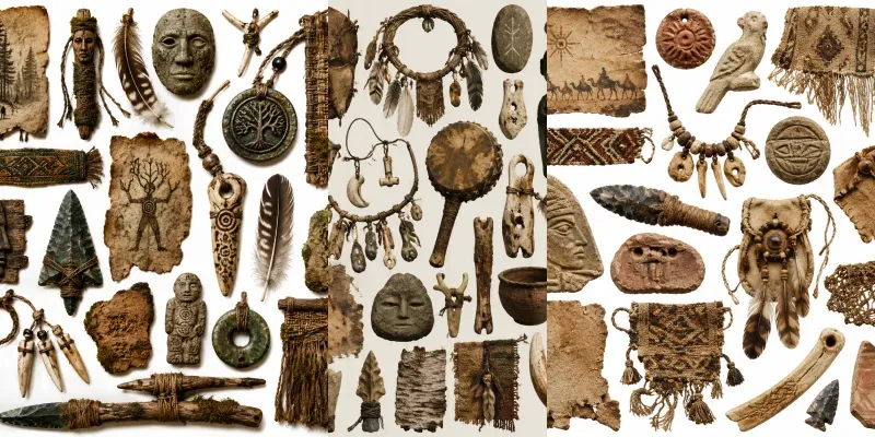 Junk Journal Tribal Artifact Ephemera generated by undefined
