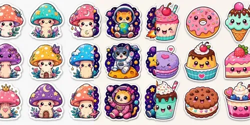 Cute Colorful Sticker Sheets generated by chatgpt-image