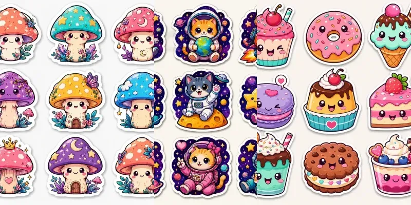 Cute Colorful Sticker Sheets generated by undefined