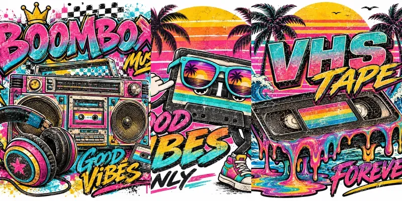 Retro Vintage 80s Tshirt Designs