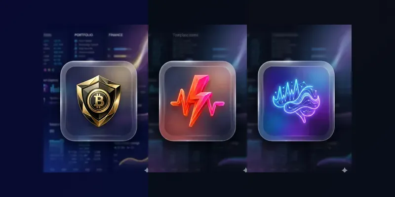 Glass UI Icon Set Designs generated by undefined
