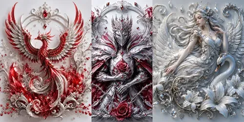 Celestial Winter Fantasy Ornaments generated by chatgpt-image