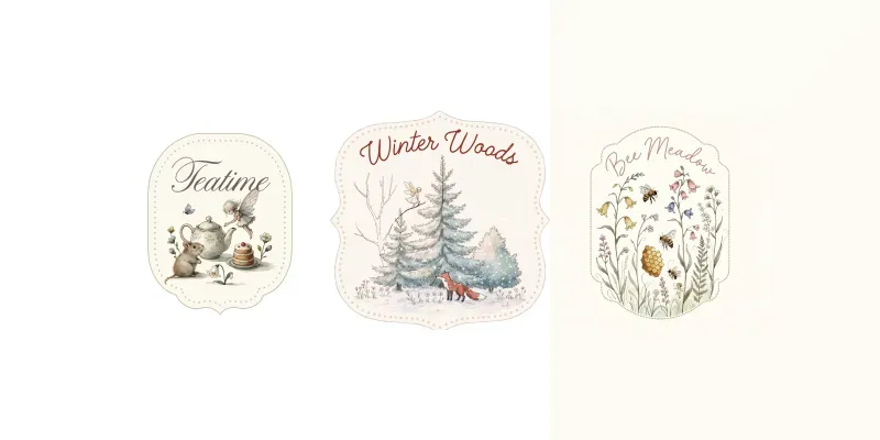 Whimsical Fairy Season Badges Pastel