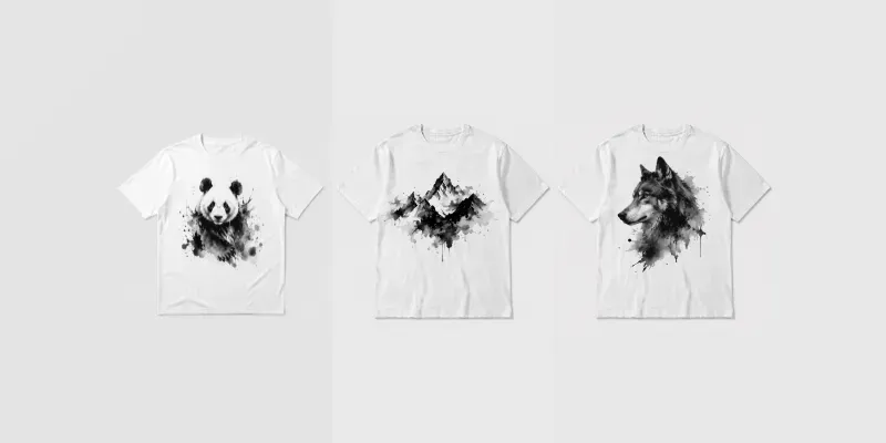 Modern Fluid Ink Tshirt Mockup Designs generated by undefined