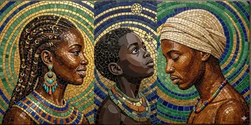 Byzantine Opus Musivum Mosaic Portraits generated by gemini-image
