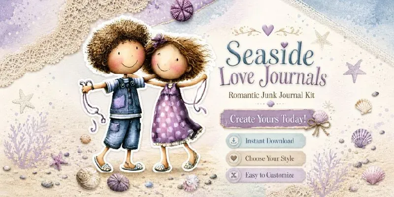 Seaside Love Story Junk Journals generated by undefined