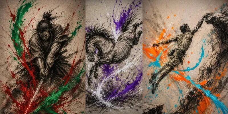 Charcoal Splatter Motions generated by undefined