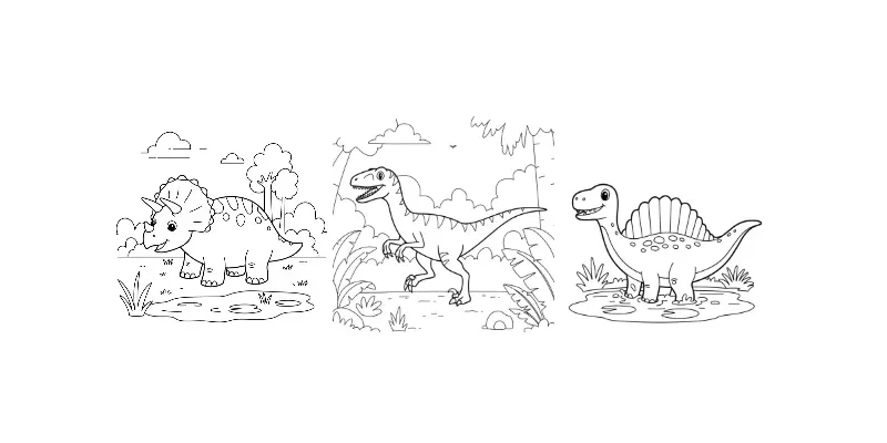 Dinosaur Coloring Pages For Kids generated by undefined