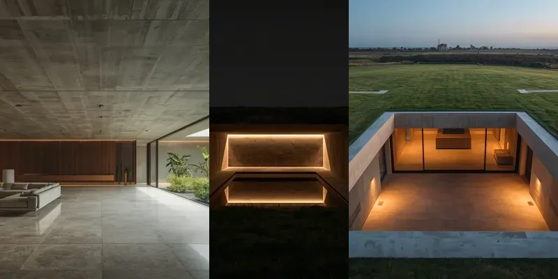 Cinematic Underground Luxury Villas generated by undefined