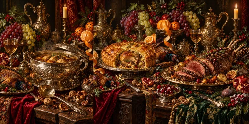Opulent Xmas Dutch Still Life Art