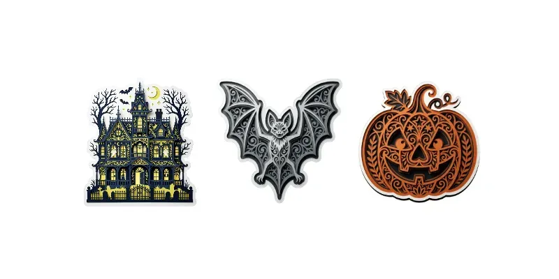 Folk Art Halloween Diecut Stickers generated by undefined
