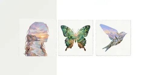 Dreamy Double Exposure Silhouettes generated by gemini-image