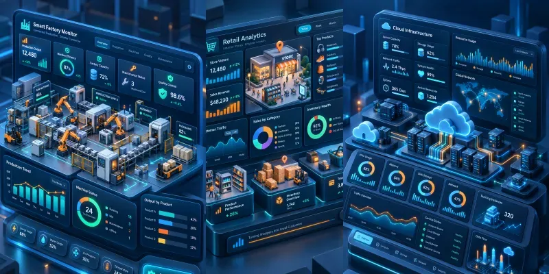 3D Isometric Dashboard Studios