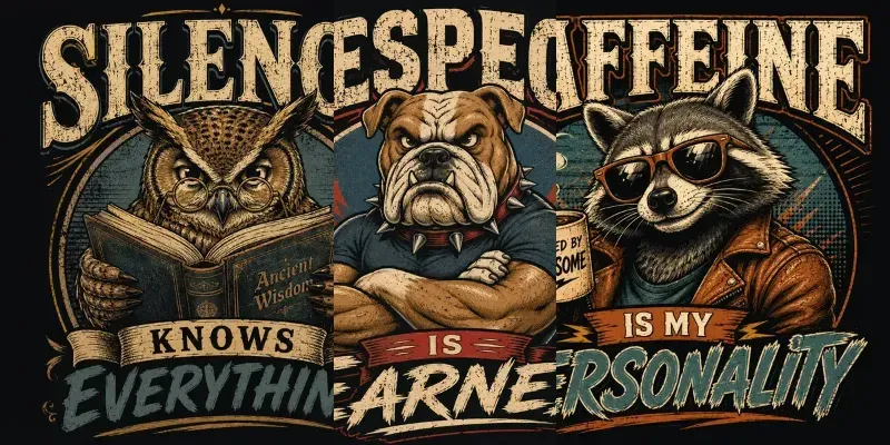 Funny Vintage Animal Quote Tshirt Packs generated by undefined
