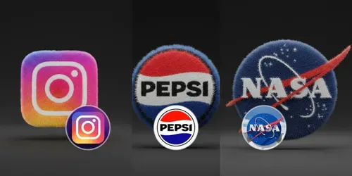 Furry Plush 3D Logo Renders generated by gemini-image