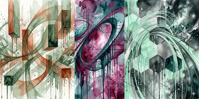 Modern Abstract Geometric Watercolors generated by undefined