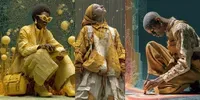 Afrocentric Surreal Chalk Sculptures midjourney prompt mini thumbnail