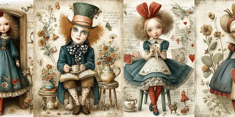 Alice Wonderland Junk Journal Stamperias generated by undefined