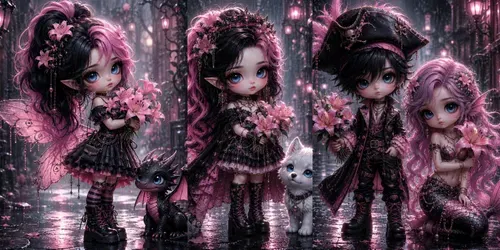 Dreamy Gothic Chibi Packs generated by chatgpt-image