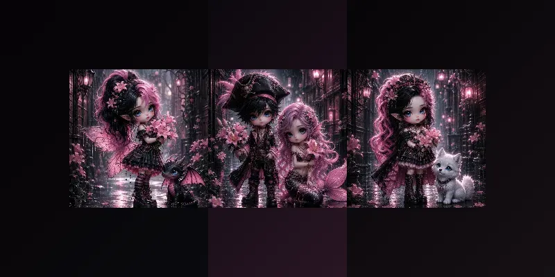 Dreamy Gothic Chibi Packs generated by undefined