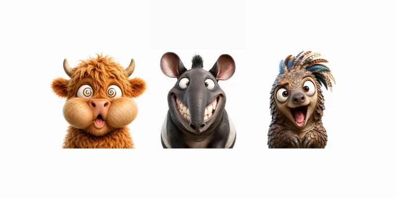 Goofy Cartoon Creature Portraits generated by undefined
